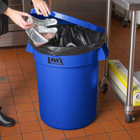 Lavex Janitorial 32 Gallon Blue Round Commercial Trash Can Lid