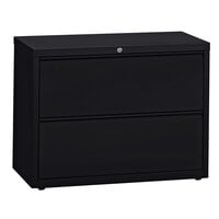 Hirsh Industries 17451 Black Two-Drawer Lateral File Cabinet - 36 inch x 18 5/8 inch x 28 inch