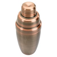 Barfly M37038ACP 17 oz. Antique Copper-Plated Heavy Weight 3-Piece Cobbler Cocktail Shaker