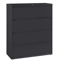 Hirsh Industries 16071 Charcoal Four-Drawer Lateral File Cabinet - 42 inch x 18 5/8 inch x 52 1/2 inch