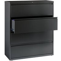 Hirsh Industries 16071 Charcoal Four-Drawer Lateral File Cabinet - 42 inch x 18 5/8 inch x 52 1/2 inch