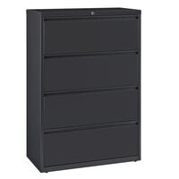 Hirsh Industries 17632 Charcoal Four-Drawer Lateral File Cabinet - 30 inch x 18 5/8 inch x 52 1/2 inch
