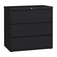 Hirsh Industries 17644 Black Three-Drawer Lateral File Cabinet - 42 inch x 18 5/8 inch x 40 1/4 inch