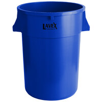 Lavex Janitorial 44 Gallon Blue Round Commercial Trash Can