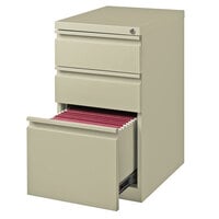 Hirsh Industries 18574 Putty Mobile Pedestal Letter File Cabinet with 2 Box Drawers and 1 File Drawer - 15 inch x 19 7/8 inch x 27 3/4 inch