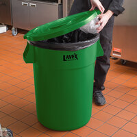 Lavex Janitorial 44 Gallon Green Round Commercial Trash Can Lid