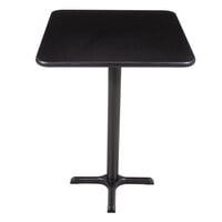 Lancaster Table & Seating Bar Height Table with 30 inch x 30 inch Reversible Cherry / Black Table Top and Cross Cast Iron Base Plate