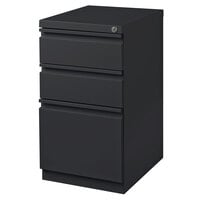 Hirsh Industries 19322 Charcoal Mobile Pedestal Letter File Cabinet with 2 Box Drawers and 1 File Drawer - 15 inch x 19 7/8 inch x 27 3/4 inch