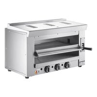 Cooking Performance Group S-36-SB-L 36" Liquid Propane Infrared Salamander Broiler with 60" Heat Shield and Mounting Brackets - 36,000 BTU