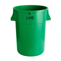 Lavex Janitorial 44 Gallon Green Round Commercial Trash Can