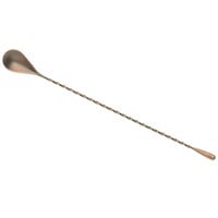 Barfly M37012ACP 11 13/16 inch Antique Copper-Plated Finish Stainless Steel Classic Bar Spoon with Weighted End