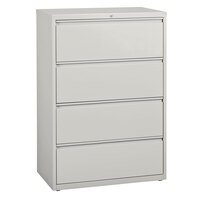Hirsh Industries 17455 Gray Four-Drawer Lateral File Cabinet - 36 inch x 18 5/8 inch x 52 1/2 inch