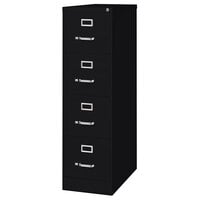 Hirsh Industries 16699 Black Four-Drawer Vertical Letter File Cabinet - 15" x 26 1/2" x 52"