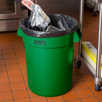 Lavex Janitorial 32 Gallon Green Round Commercial Trash Can