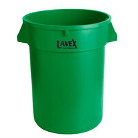 Lavex Janitorial 32 Gallon Green Round Commercial Trash Can