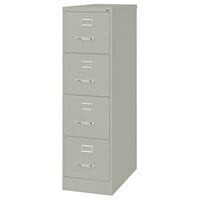 Hirsh Industries 16700 Gray Four-Drawer Vertical Letter File Cabinet - 15 inch x 26 1/2 inch x 52 inch
