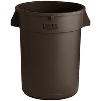 Lavex 32 Gallon Brown Round Commercial Trash Can