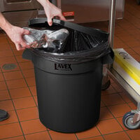 Lavex Janitorial 20 Gallon Black Round Commercial Trash Can Lid