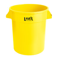 Lavex Janitorial 20 Gallon Yellow Round Commercial Trash Can / Ingredient Bin