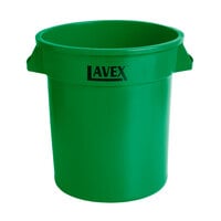 Lavex 10 Gallon Green Round Commercial Trash Can / Ingredient Bin