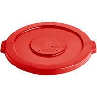 Lavex Janitorial 20 Gallon Red Round Commercial Trash Can Lid