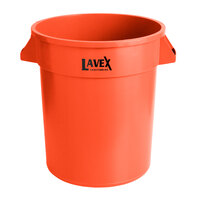Lavex Janitorial 20 Gallon Orange Round High Visibility Commercial Trash Can / Ingredient Bin