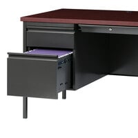 Hirsh Industries 20106 Charcoal / Mahogany Right Corner Pedestal Desk Kit