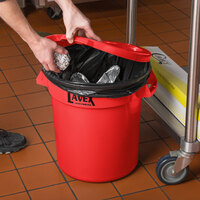 Lavex Janitorial 10 Gallon Red Round Commercial Trash Can Lid