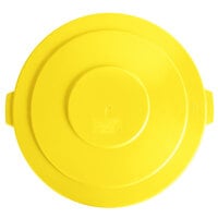 Lavex Janitorial 55 Gallon Yellow Round Commercial Trash Can Lid