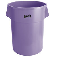 Lavex Janitorial 55 Gallon Purple Round Commercial Trash Can
