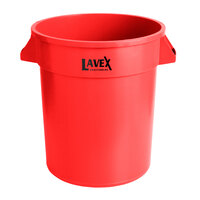 Lavex Janitorial 20 Gallon Red Round Commercial Trash Can / Ingredient Bin