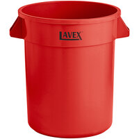 Lavex 20 Gallon Red Round Commercial Trash Can / Ingredient Bin
