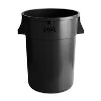 Lavex Janitorial 44 Gallon Black Round Commercial Trash Can