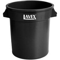 Lavex 10 Gallon Black Round Commercial Trash Can / Ingredient Bin