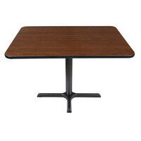 Lancaster Table & Seating Standard Height Table with 30" x 42" Reversible Walnut / Oak Table Top and Cross Cast Iron Base Plate