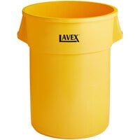Lavex 55 Gallon Yellow Round Commercial Trash Can