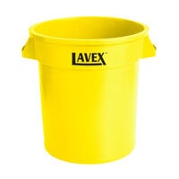 Lavex 10 Gallon Yellow Round Commercial Trash Can / Ingredient Bin