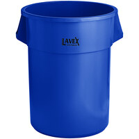 Lavex 55 Gallon Blue Round Commercial Trash Can