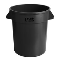 Lavex Janitorial 20 Gallon Black Round Commercial Trash Can / Ingredient Bin