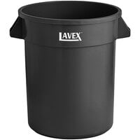 Lavex 20 Gallon Black Round Commercial Trash Can / Ingredient Bin