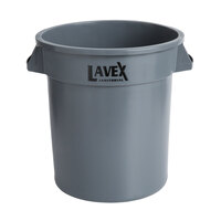 Lavex Janitorial 10 Gallon Gray Round Commercial Trash Can / Ingredient Bin