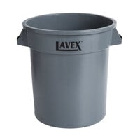 Lavex 10 Gallon Gray Round Commercial Trash Can / Ingredient Bin