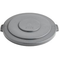 Lavex 55 Gallon Gray Round Commercial Trash Can Lid