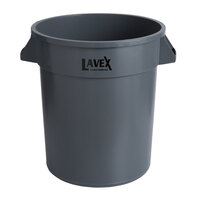Lavex Janitorial 20 Gallon Gray Round Commercial Trash Can / Ingredient Bin