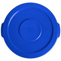 Lavex Janitorial 10 Gallon Blue Round Commercial Trash Can Lid