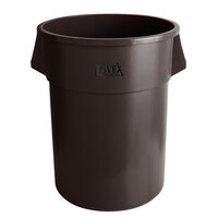 Lavex Janitorial 55 Gallon Brown Round Commercial Trash Can
