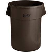 Lavex 55 Gallon Brown Round Commercial Trash Can