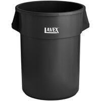 Lavex 55 Gallon Black Round Commercial Trash Can