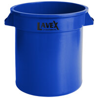 Lavex Janitorial 10 Gallon Blue Round Commercial Trash Can / Ingredient Bin