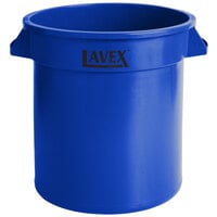 Lavex 10 Gallon Blue Round Commercial Trash Can / Ingredient Bin